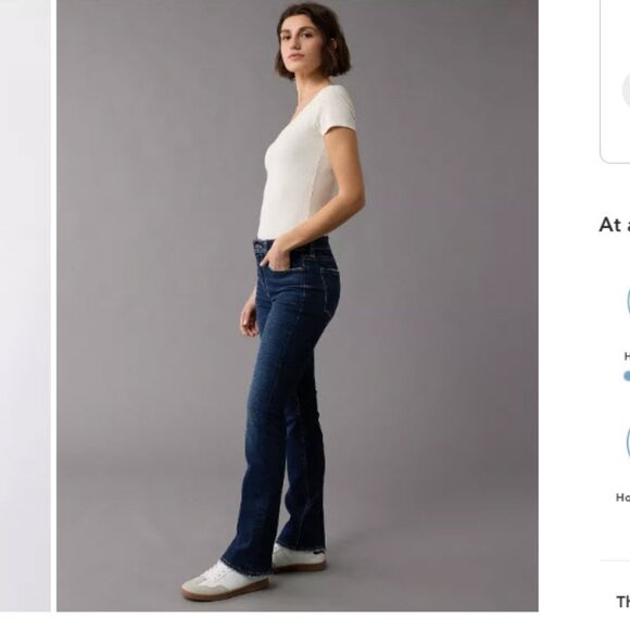 American Eagle AE Next Level High-Waisted Skinny Kick Jean Size 14 NWT - Picture 2 of 12